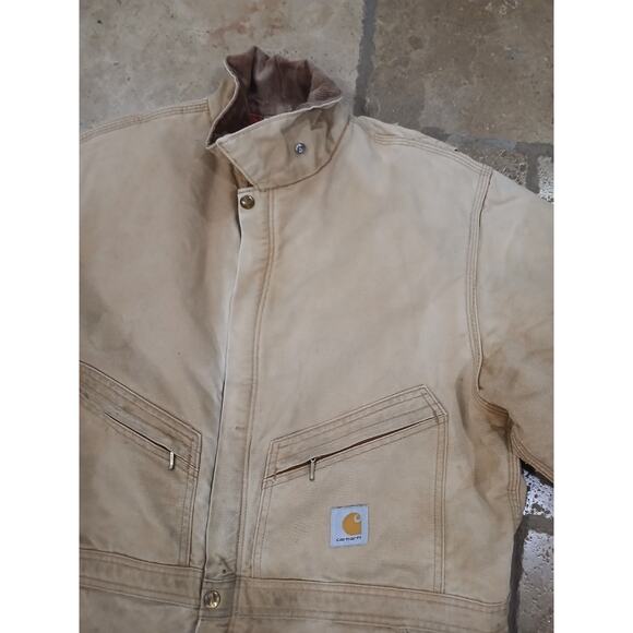 70s Carhartt Coveralls Sz M Boiler Jump Suit  Red Lining Distressed Corduroy VNT - Picture 5 of 16